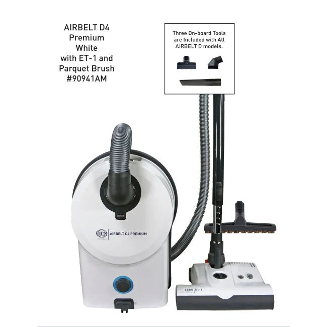 SEBO Airbelt D4 Premium Canister Vacuum - White