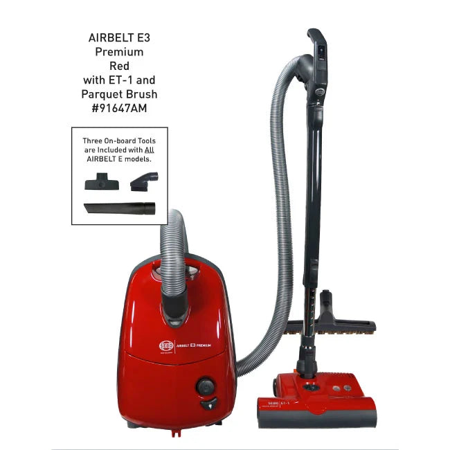 SEBO Airbelt E3 Premium Canister Vacuum - Red