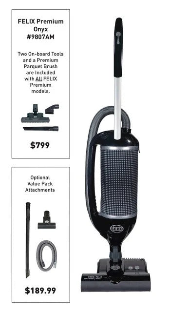 SEBO Felix 1 Premium Upright Vacuum - Onyx Black