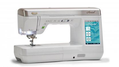 Baby Lock Aerial embroidery machine with digital display on a white background