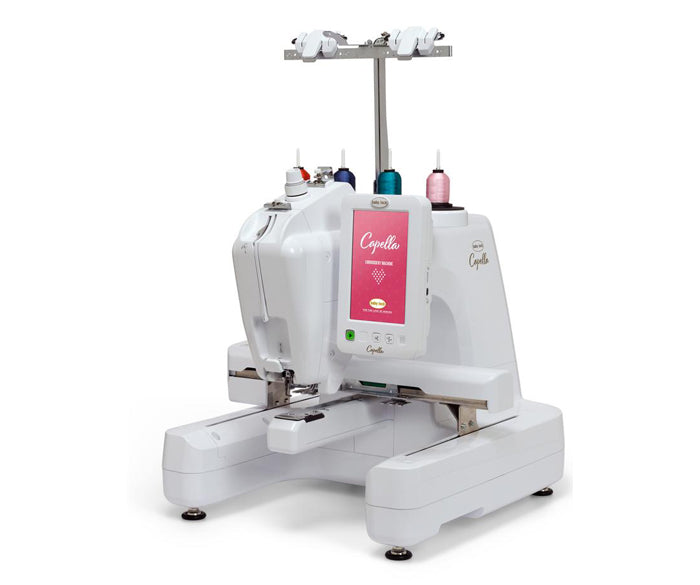 Baby Lock Capella overlock sewing machine right side view on a white background