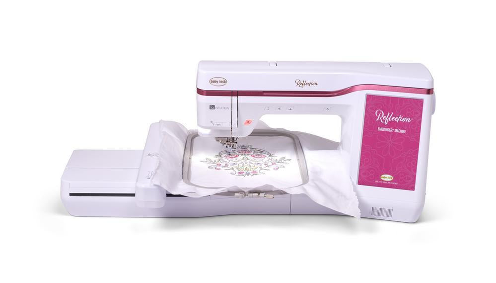 Baby Lock Reflection sewing machine with embroidery design on a white background