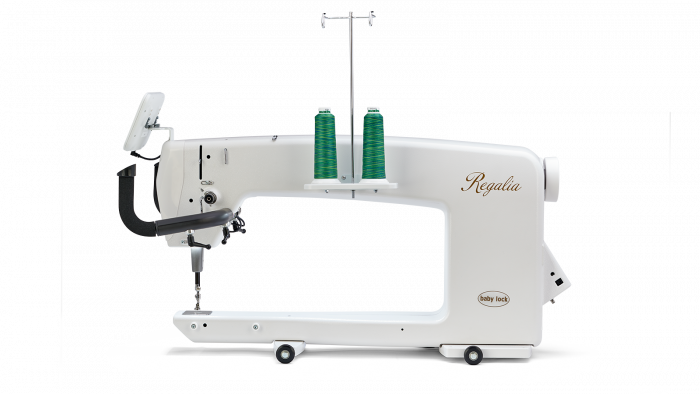 Baby Lock Regalia longarm quilting machine with detailed close-up view