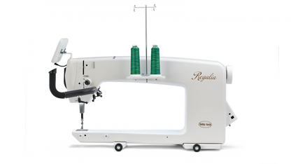 Baby Lock Regalia longarm quilting machine with detailed close-up view