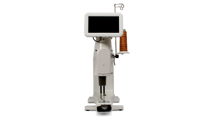 Baby Lock Regalia ST rear angle view of the touchscreen control panel