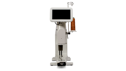 Baby Lock Regalia ST rear angle view of the touchscreen control panel